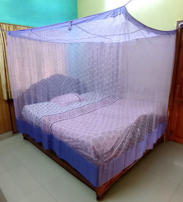 PRISMO Polyester Adults Washable Premium Self-design Mosquito Net(Violet, Frame Hung)
