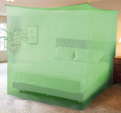 Mehontextile Nylon Adults Washable DBL 01 Mosquito Net(Green, Bed Box)
