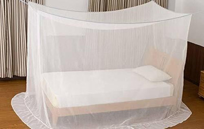 chirag HDPE - High Density Poly Ethylene Adults Washable WHITE MOSQUITO NET FOR KING SIZE DOUBLE BED (7X7)FT Mosquito Net(White, Ceiling Hung)