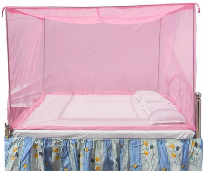 RadheKrishna Enterprise Polyester Adults Washable RK1_SB_D_PK_047 Mosquito Net(Pink, Bed Box)