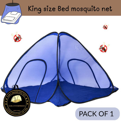 Saraanzar Polyester Adults Washable PACK OF 1 2BLE BD BLUE Mosquito Net(Blue, Tent)
