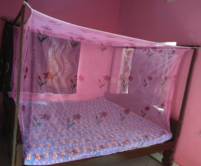 MosquitoNet Fibre Adults Washable Print_222 6*7 Mosquito Net(Pink, Bed Box)