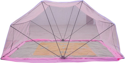 Comfortnet Polyester Adults Washable 3ftX6.5ft Mosquito Net(Pink, Frame Hung)