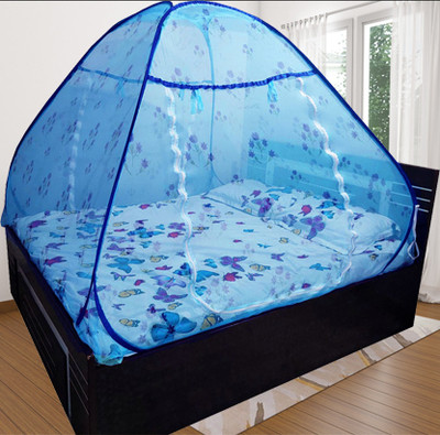 KHANJAN FASHION FAB BLUE machhardani 2 6 mosquito net tent machardani net single bed cotton 4 6 sta Polyester Washable Infants Mosquito Net(Blue, skyblue, firozi, Sky blue, Navy Blue, Tent)