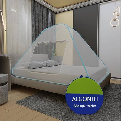 Algoniti Polyester Adults Washable Double Bed Mosquito Net Material Polyester Foldable Resistant Pack Of 1 Mosquito Net(white sky, Tent)