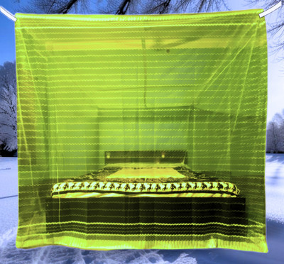 Parbhez Handloom Polyester Adults Washable 777x1 Mosquito Net(Green & Mindi, Bed Box)