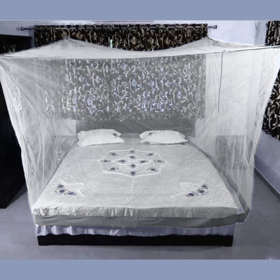 VS Enterprises HDPE - High Density Poly Ethylene Adults Washable Air Flow 6x7 feet 360 prtection machhardani/mosquito net hanging Mosquito Net(White, Tent)