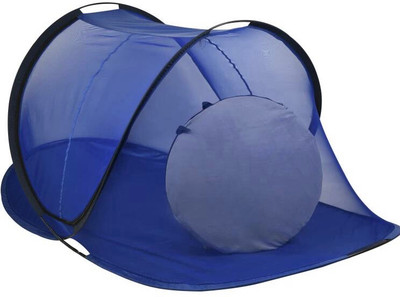Gehloth Enterprises Polyester Adults Washable Mosquit net for single bed with bug zipper Ablue9716 Mosquito Net(Blue, Bed Box)