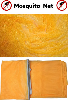 OPA Creation Cotton Adults Washable Soft Ac Mosquito net ( For Queen Size Bed 6 * 7 feet Yellow colour Mosquito Net(Yellow, Frame Hung)