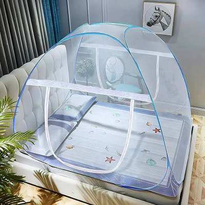 B B Enterprises Polyester Adults Washable Mosquito net for double bed & queen bed Provide full protection from mosquitoes Mosquito Net(White, Blue, Tent)