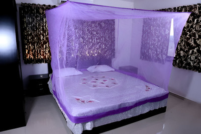 Vastra Variant Polyester Adults Washable VV-MN-4*6-PRL Mosquito Net(Purple, Bed Box)