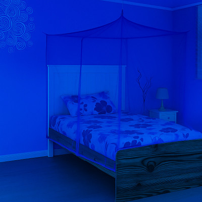 MeshShield Polyester Adults Washable Mosquitonet Single bed Macchardani 6.25FT x 3.5 feet Mosquito Net(Royal Blue, Bed Box)