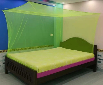 JK TEXTILE HDPE - High Density Poly Ethylene Adults Washable Diamond Mosquito Net(Green, Bed Box)