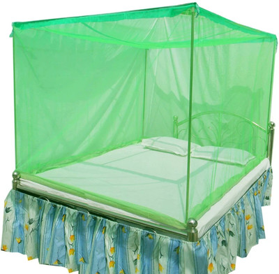 Mehon Craft Polyester Adults Washable High Quality Single Bed to protect Insects Mosquito Net (Size 4x6.5-ft) Mosquito Net(Green, Bed Box)
