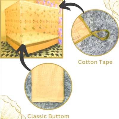 AARTI HDPE - High Density Poly Ethylene Adults Washable Paragon Mosquito Net(Yellow, Bed Box)
