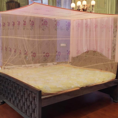 ASTEXTILE Polyester Adults Washable Double Bed Mosquito Net pack of 1,Tent_1 Yellow Mosquito Net(Yellow, Tent)