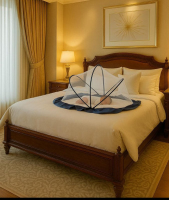 TSmosquito White and black cribe HDPE - High Density Poly Ethylene Washable Kids Mosquito Net(White and black, Tent)