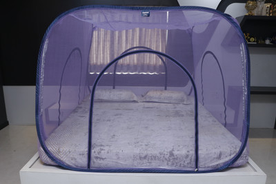 Sukoon Nylon Adults Washable Nylon Square 7X7 NB Mosquito Net(Purpel, Tent)