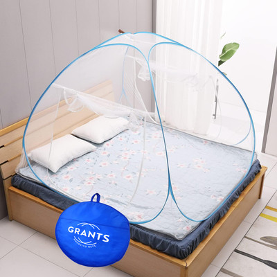 Maruti Enterprise Polyester Adults Washable Double Bed ,King Size Foldable Machardani Tent Polyester, 6x6,6.5x6.5 and 7x7 ft Mosquito Net(White, Tent)