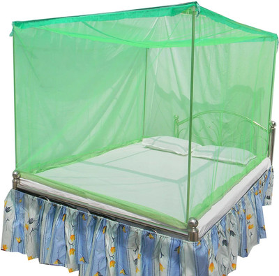 GRINAF Polyester Adults Washable green single bed 4x6 feet Mosquito Net(Green, Bed Box)