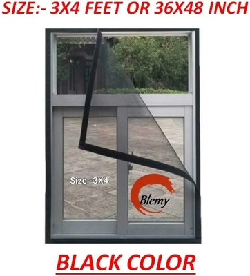 BLEMY HDPE - High Density Poly Ethylene Adults Washable 3X4 WINDOW NET Mosquito Net(3X4 BLACK, Frame Hung)