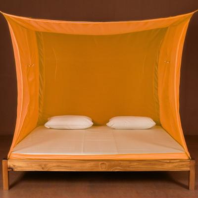 SH ENTERPRISE Polyester Adults Washable Queen bed mosquito and insect protection net (6x7 feet) Mosquito Net(Orange, Tent)