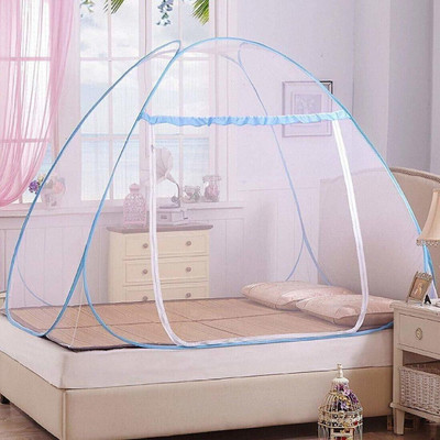 Hitech Polyester Adults Washable Mosquito Net for Bed King Size, Double Bed Mosquito Net, Machardani Net Cotton Mosquito Net(Blue, Tent)