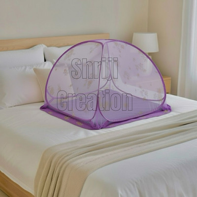 shriji creation Foldable Baby Mosquito Net For 0 to 36 Months Old baby with 3ftx3ftx2.5ft Size Polyester Washable Kids Mosquito Net(Purple, Tent)