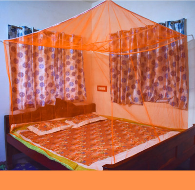 SR ENTERPRISE HDPE - High Density Poly Ethylene Adults Washable SR MONO ORANGE MOSQUITO NET Mosquito Net(Orange, Bed Box)