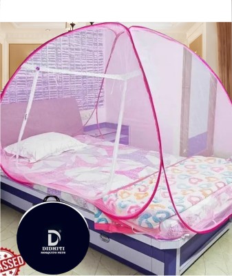 didhiti Polyester Adults Washable pop up mosquito net tent mosquito tent big size hard machardani all folding mach Mosquito Net(Pink, Pink, dark pink, light pink, gulabi patti, kalar, Tent)