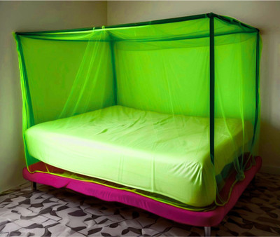 SH ENTERPRISE Polyester Adults Washable double bed mosquito and insect protection net (6x7 feet) without stand Mosquito Net(Green, Tent)