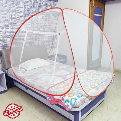 Flipkart SmartBuy Polyester Adults Washable FSB-MN-P-SINGLE-RED Mosquito Net(Red, Tent)