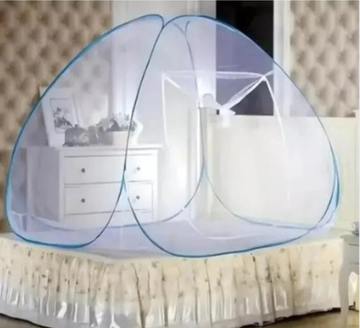 B B Enterprises Polyester Adults Washable Double Bed Nets for King Size Mosquitoes/Machhardani Protection Mosquito Net Mosquito Net(White, Blue, Tent)