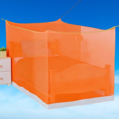 AADITYA HDPE - High Density Poly Ethylene Adults Washable A_Aadiya_king size bed_Size_Orange_10 Mosquito Net(Orange, Tent)
