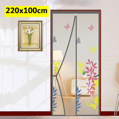 Lifekrafts Polyester Adults Washable Mosquito Net with Magnets | Color Floral Pattern with Grey Background Mosquito Net(Grey-220*100 cms, Frame Hung)