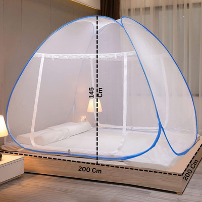 SIFRA Polyester Adults Washable Premium Blue_MS_589 Mosquito Net(D BLUE, Tent)