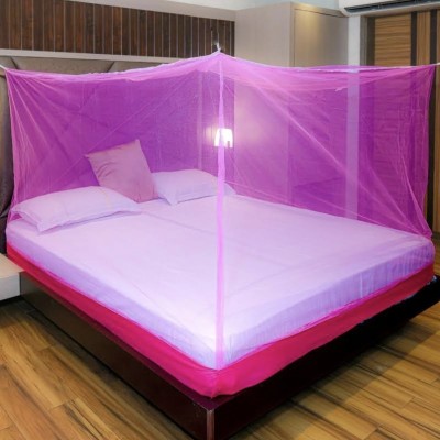 many creations Polyester Adults Washable Polyester Adults Washable double bed Size Mosquito Net, ( Pink , Bed Box ) Mosquito Net(Pink, Tent)