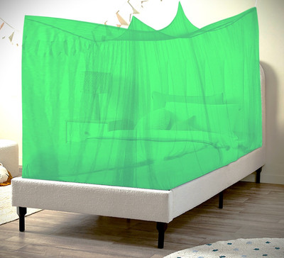 Nissi Nylon Adults Washable mosquito net double bed (bedbox) 4x6.5ft, green_915 Mosquito Net(Green, Bed Box)