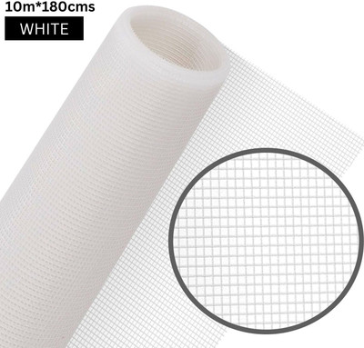 TurtleGrip Fibre Adults Washable 120 GSM Fiberglass Windows Mosquito Net Roll. DIY Cut to Any Size, Mosquito Net(WHITE-10m*180cms, Frame Hung)