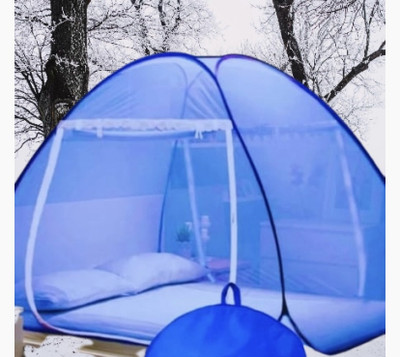 NR Enterprises Nylon Adults Washable mosquito net tent double bed , blue 002 Mosquito Net(Blue, Tent)