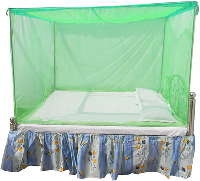 MGEdge Nylon Adults Washable Machardani Mosquito Net complete protection from mosquitoes Mosquito Net(Green, Bed Box)