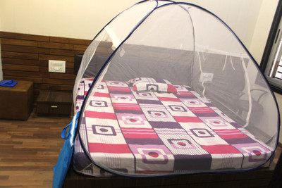 Nazar Polyester Adults Washable KING SIZE BED/ UEEN SIZE BED MOSQUITO NET TENT Mosquito Net(Blue, White, Tent)