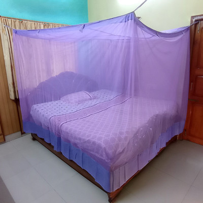 PRISMO Polyester Adults Washable Premium Soft Mosquito Net(Violet, Frame Hung)