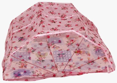 Elegant Fabrication Polyester Kids Washable 2*3 Feet Printed Polyester Baby care Mosquito Net(Pink, Frame Hung)