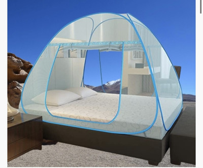 THEE NR Nylon Adults Washable NR_mosquito_blue_0985n Mosquito Net(Light Blue, Tent)