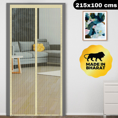 Classic Mosquito Net Polyester Adults Washable Net For Door With Magnet Self-Closing with full frame self Adhesive Hook Mosquito Net(215X100-White, Frame Hung)