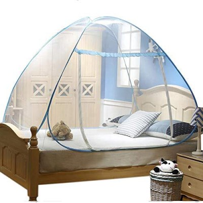 Storia Polyester Adults Washable Polyester Adults Washable Polyester Adult Double BED Foldable Washable Mosquito Net(Blue, Tent)
