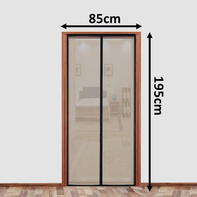 SafeMyles Polyester Adults Washable Auto-Closing Magnetic Door Mosquito Net(Brown, Frame Hung)