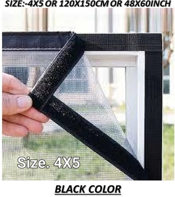 BLEMY HDPE - High Density Poly Ethylene Adults Washable WINDOW NET Mosquito Net(4X5 BLACK, Frame Hung)