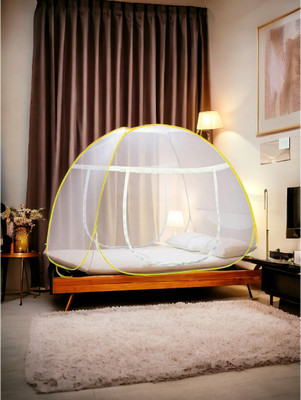 Yunik Polyester Adults Washable QUEEN-YELLOWSA_21 Mosquito Net(Yellow, Tent)